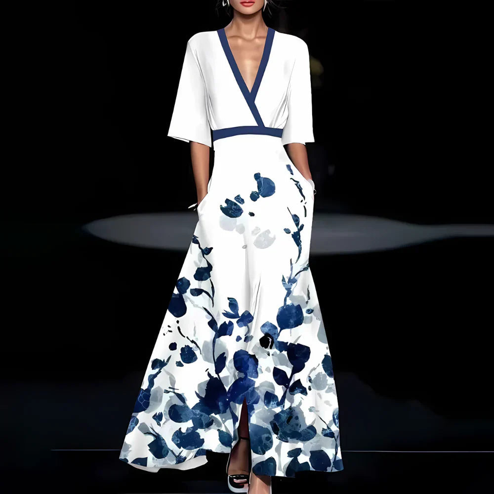 Bloemenprint zomerjurk luchtig wikkelmodel elegant – Elvée