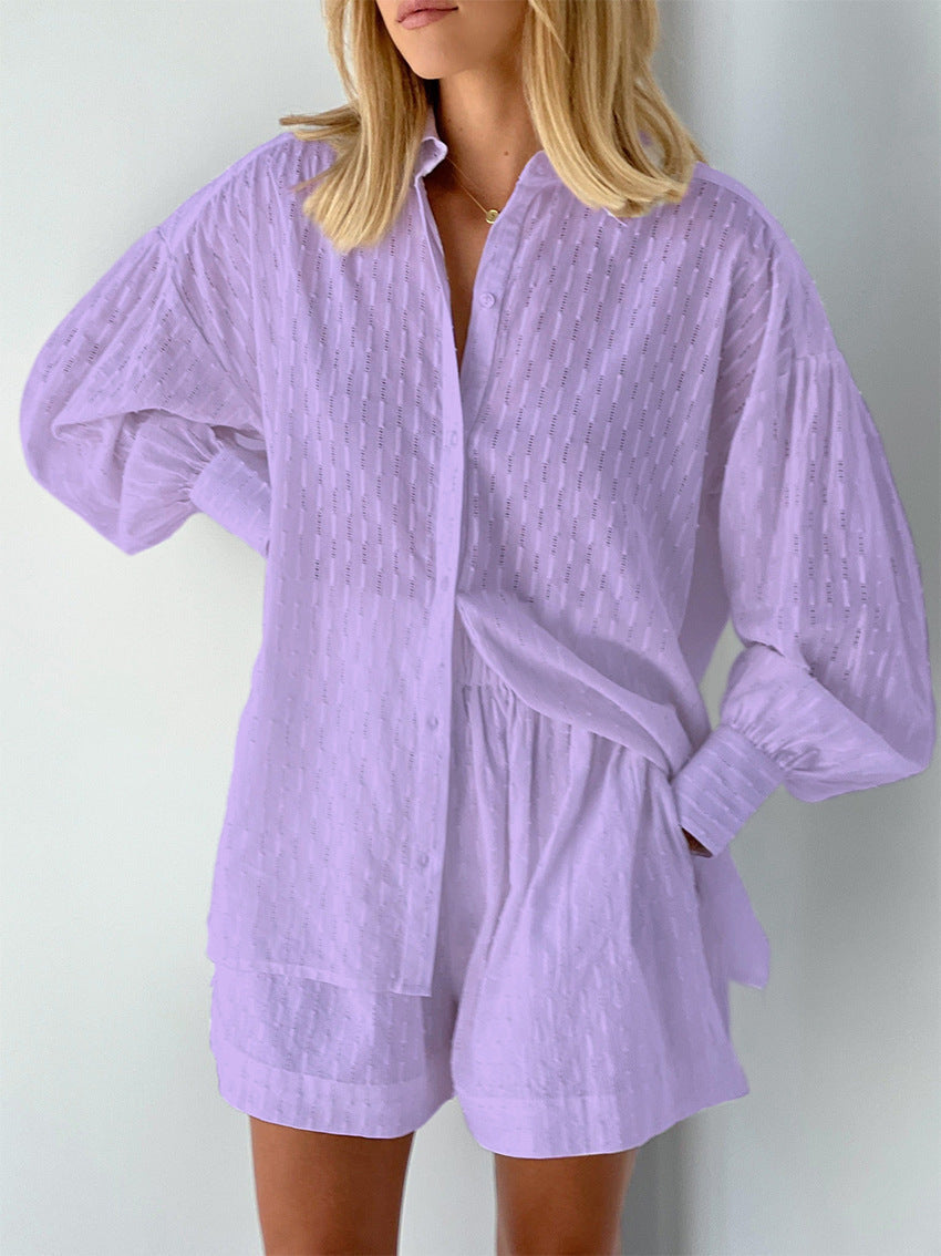 Casual shirt en shorts set voor dames – Maud