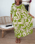 Maxi-jurk met print en lange mouwen – Amara
