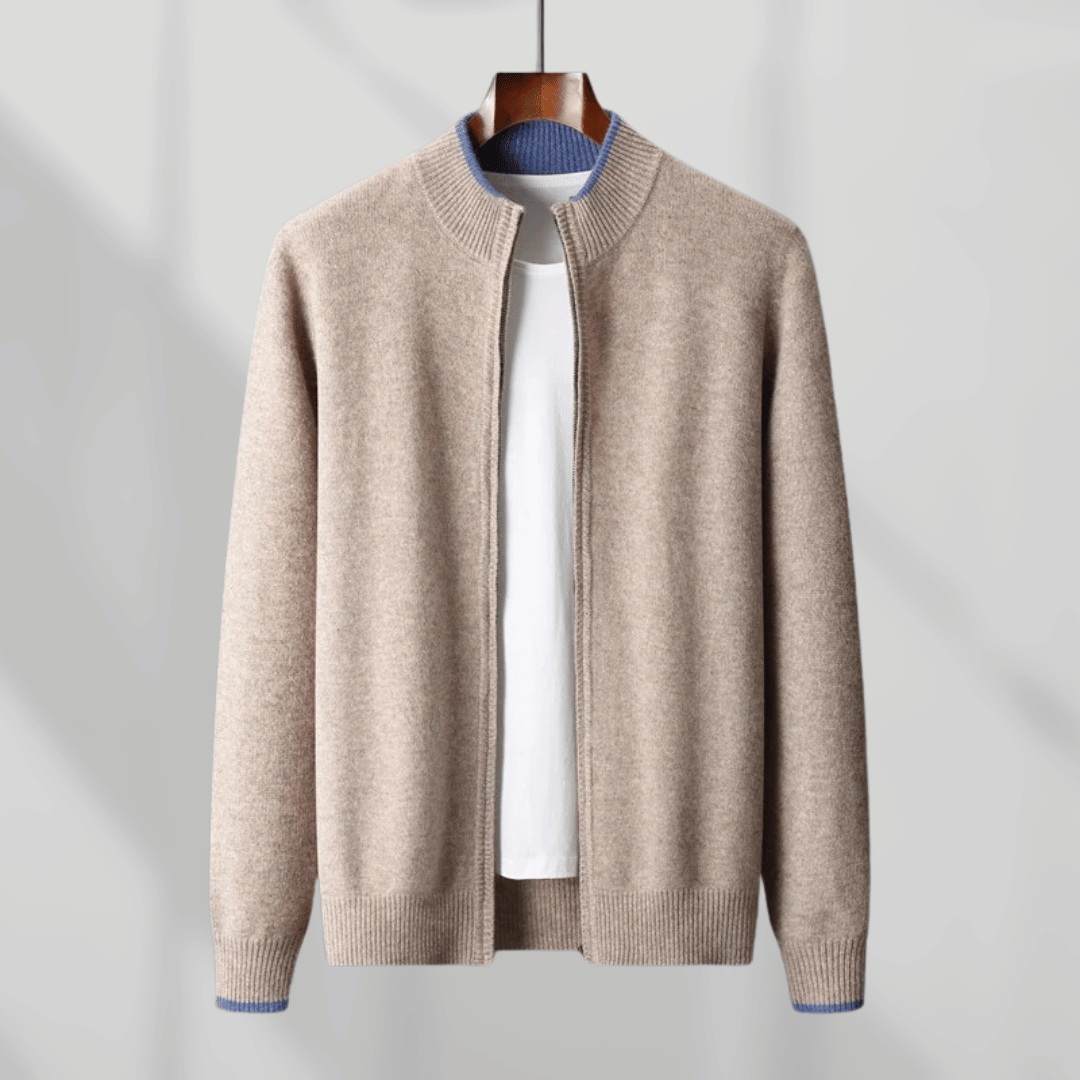 Luxe kasjmier vest met rits voor heren – Amari