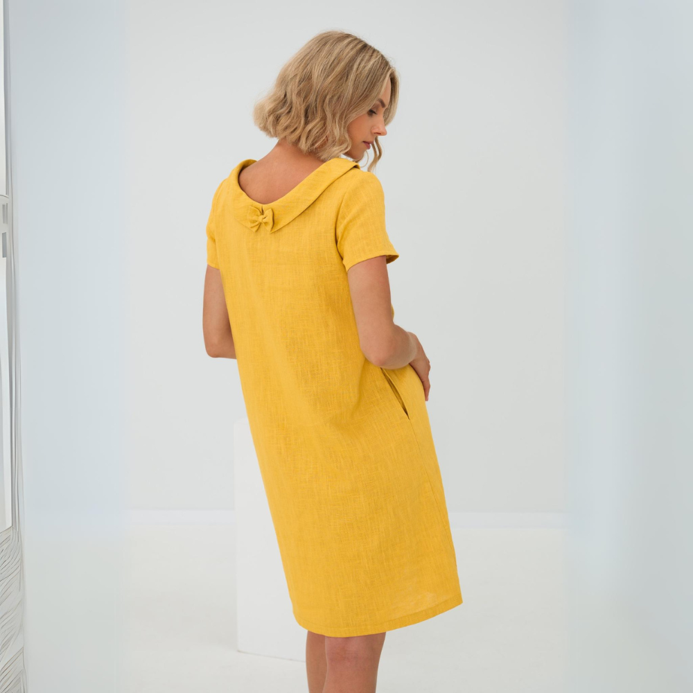 Linnen Katoenen Jurk Dames Elegant Tijdloos – Alina