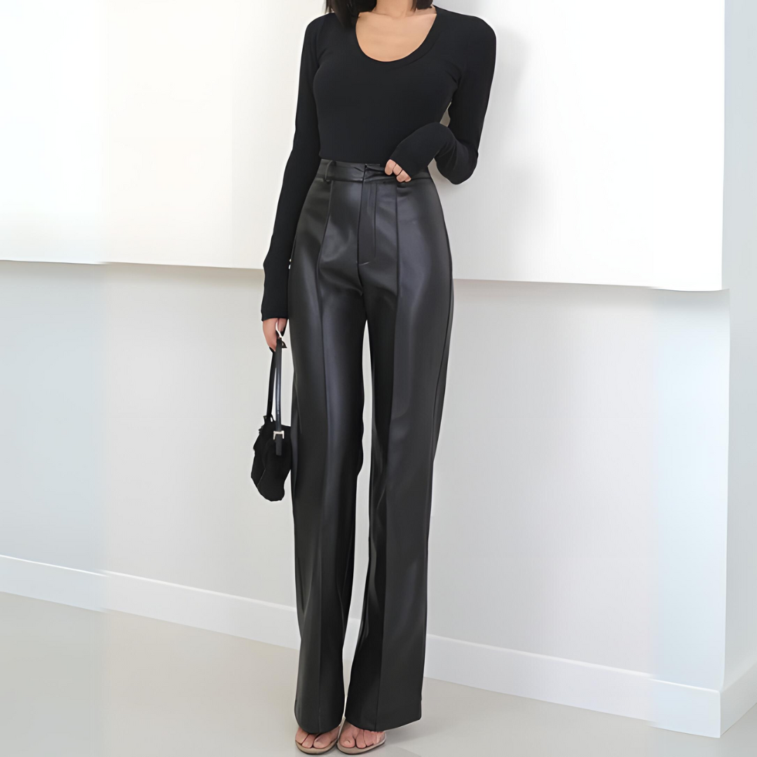 Hoge taille stretch broek voor dames – Emma