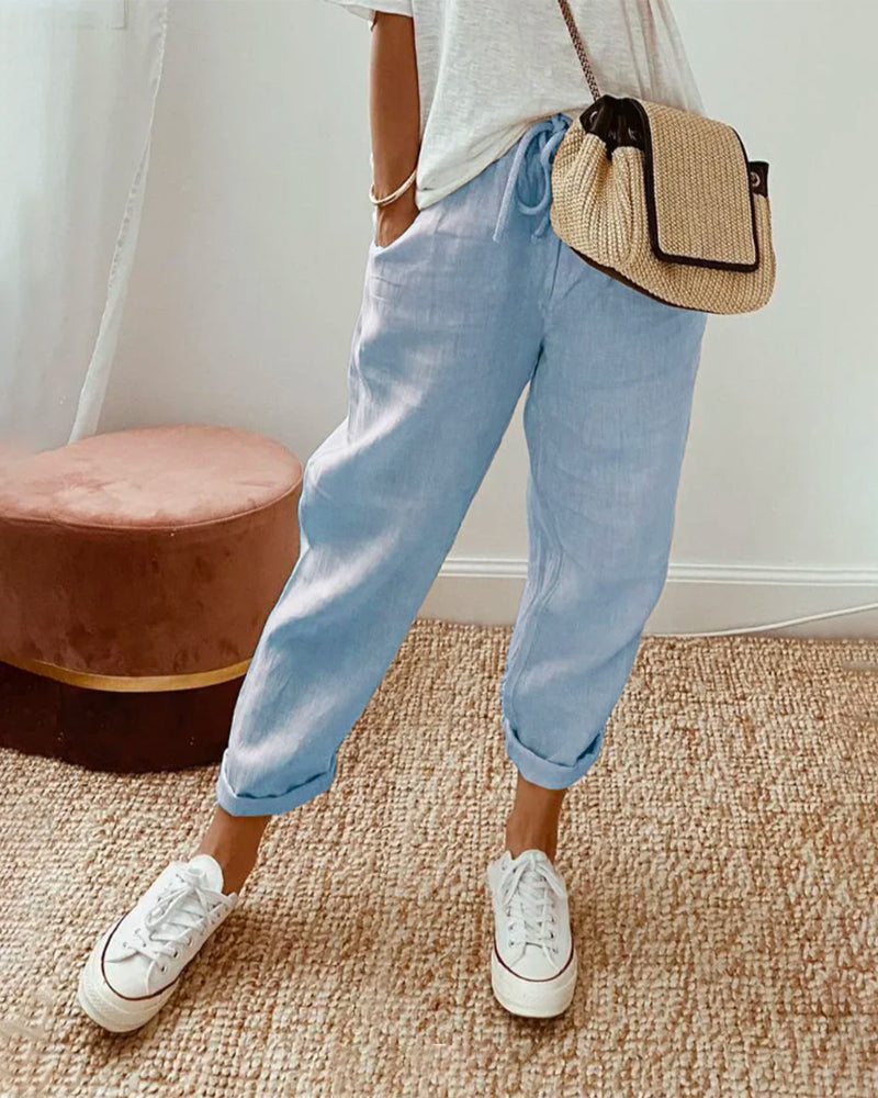 Lichte Hoge Taille Broek voor Dagelijks Comfort – Lucy