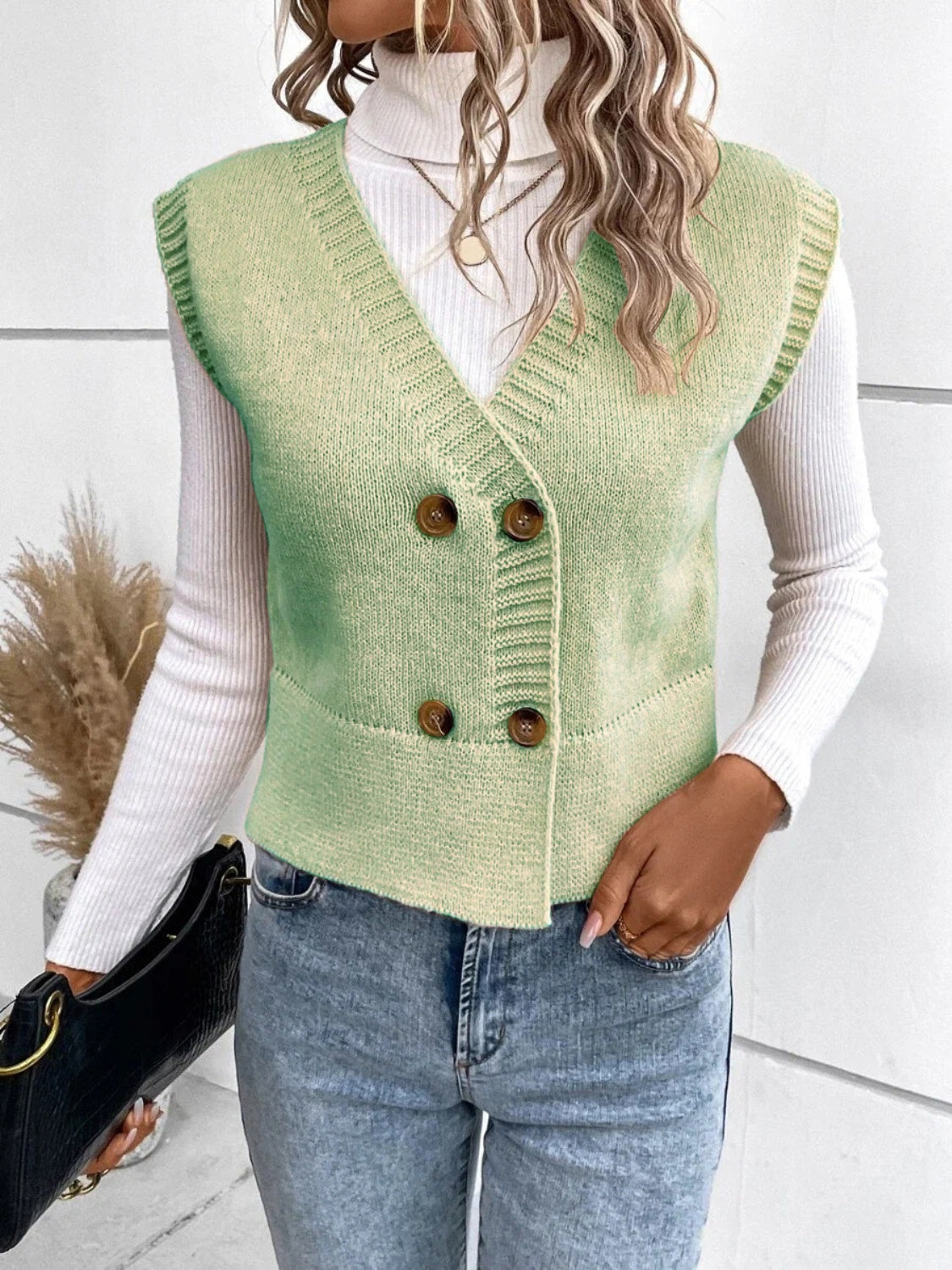 Stijlvolle V-hals cardigan met knopen – Emma