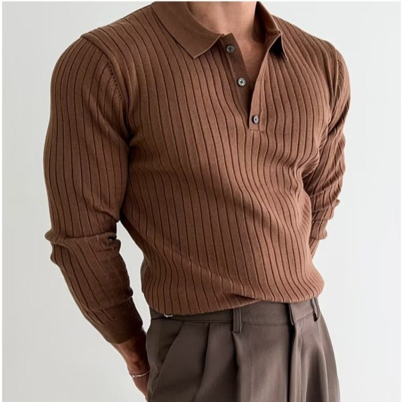 Slim Fit Lange Mouwen Polo Shirt Heren – Christian