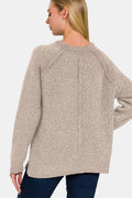 Sweater met zijsplitten en raglanmouwen – Elise