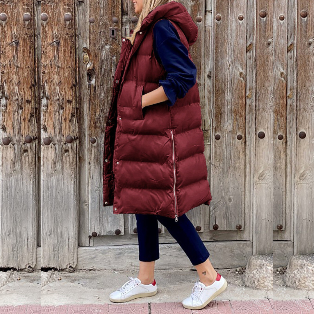Elegante lange dames winterjas met warme voering – Isabella