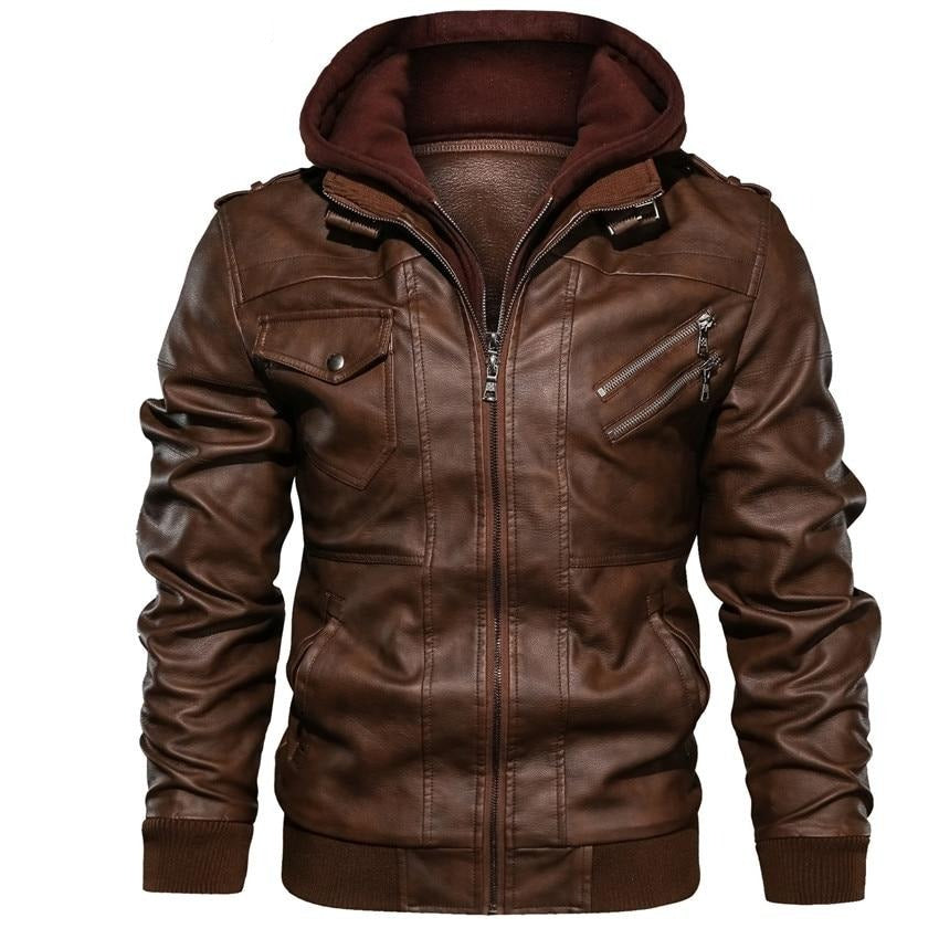 Warm Kunstleren Jas met Afneembare Capuchon – Max