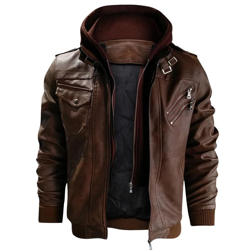Warm Kunstleren Jas met Afneembare Capuchon – Max