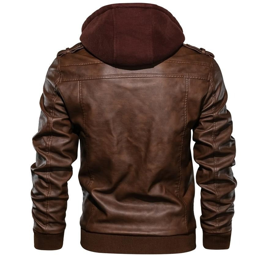 Warm Kunstleren Jas met Afneembare Capuchon – Max
