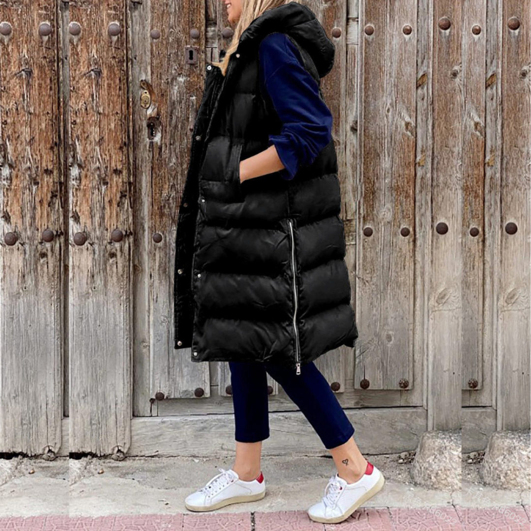 Elegante lange dames winterjas met warme voering – Isabella