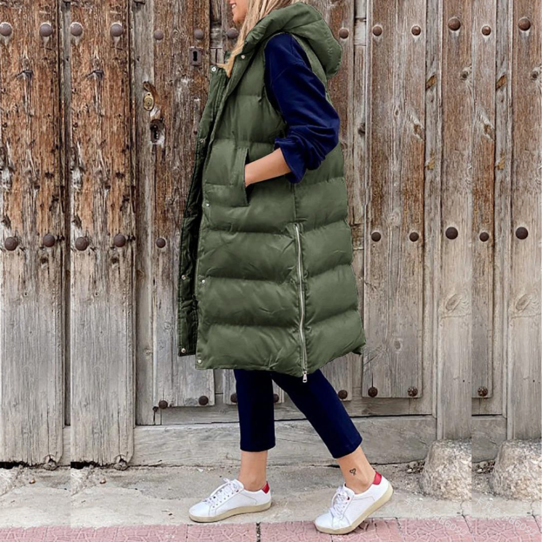 Elegante lange dames winterjas met warme voering – Isabella