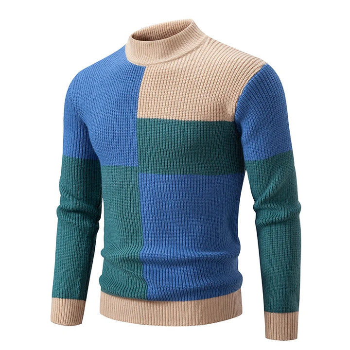 Gebreide herentrui met opstaande kraag voor winterstijl – Lucas