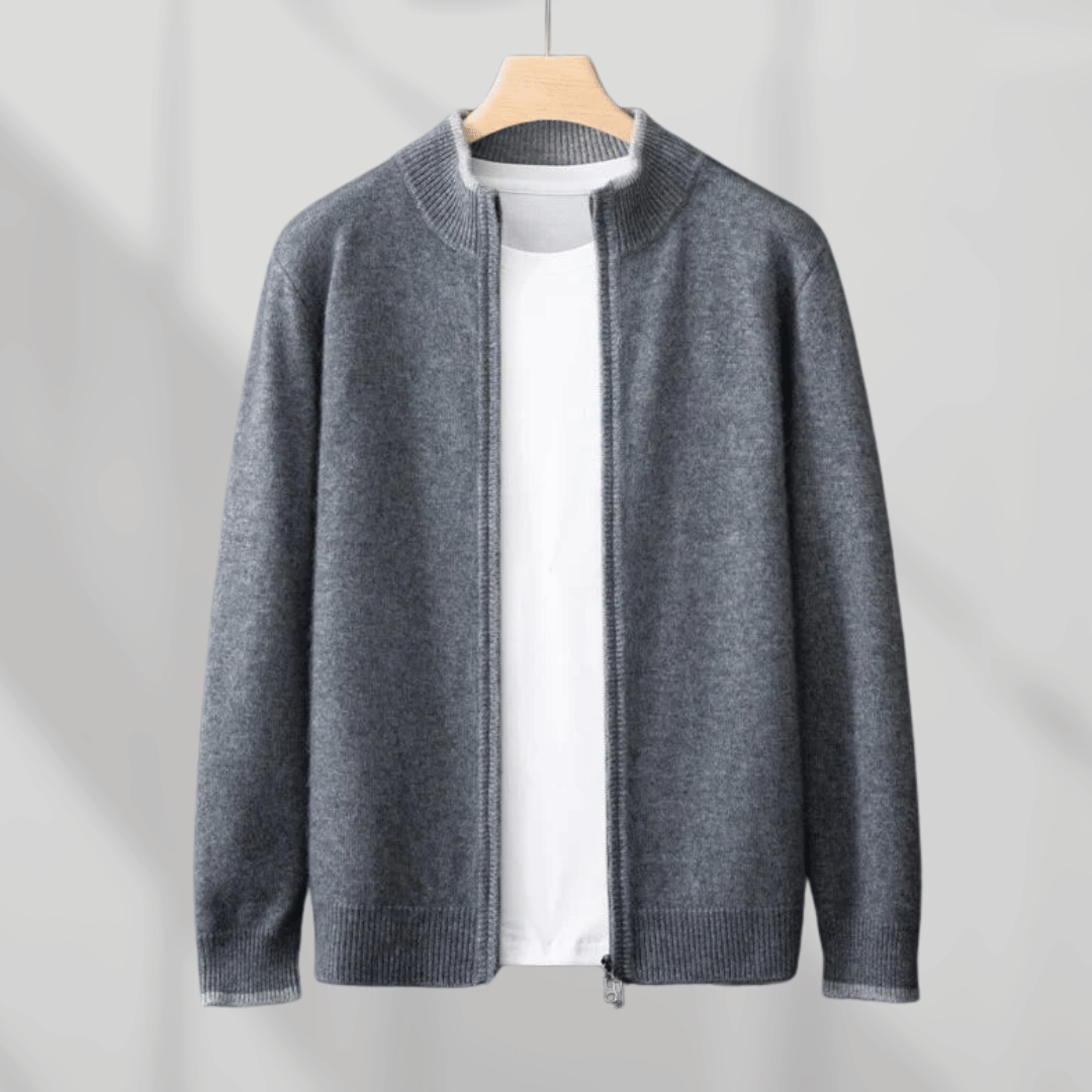 Luxe kasjmier vest met rits voor heren – Amari