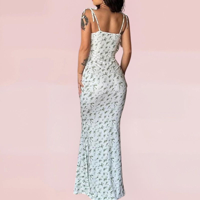 Maxi jurk bloemenprint elegant stretch dames – Julia