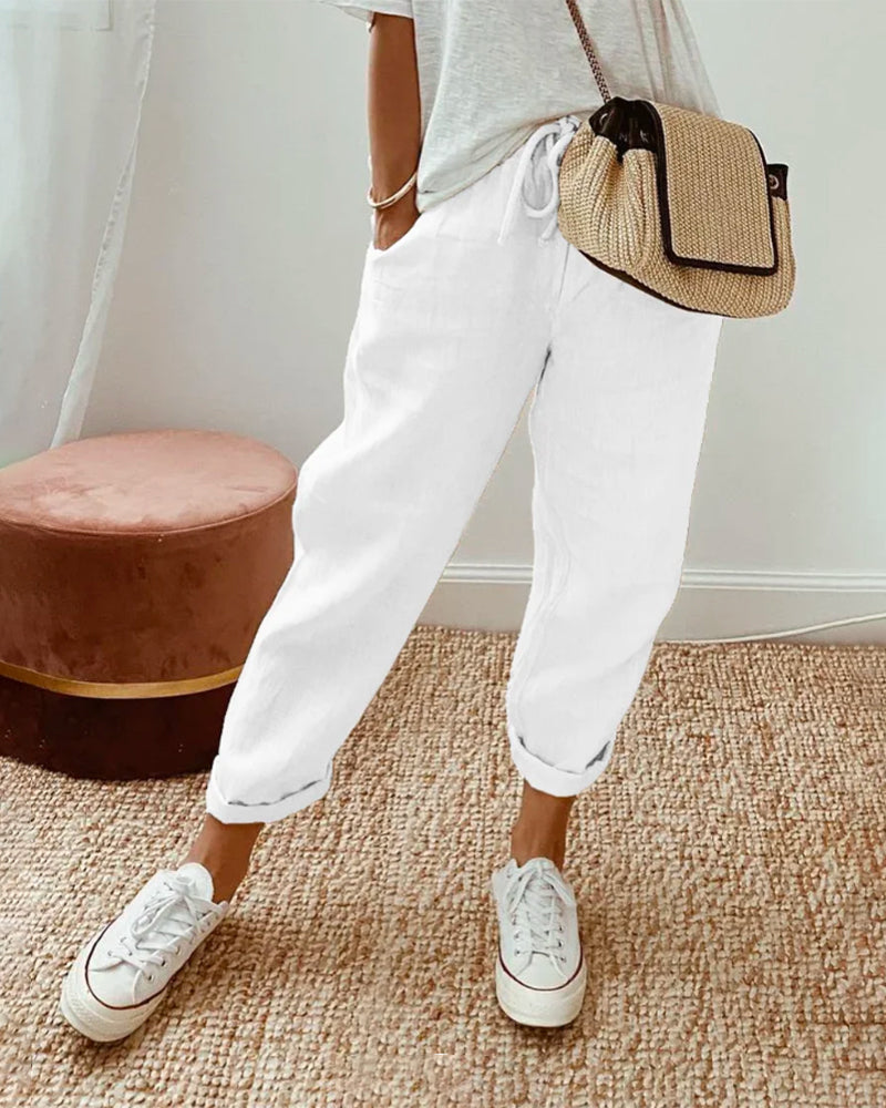Lichte Hoge Taille Broek voor Dagelijks Comfort – Lucy