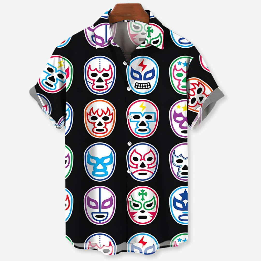 Zomers Heren Shirt met Luchador Print – Ruben