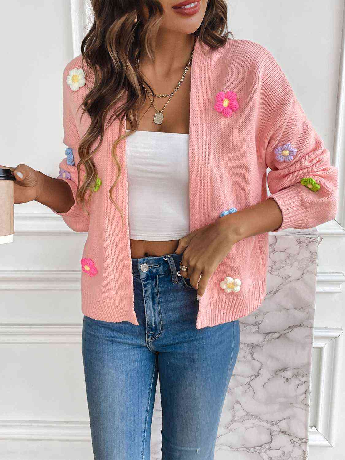 Lichtgewicht dames cardigan met bloemenpatroon – Lotje