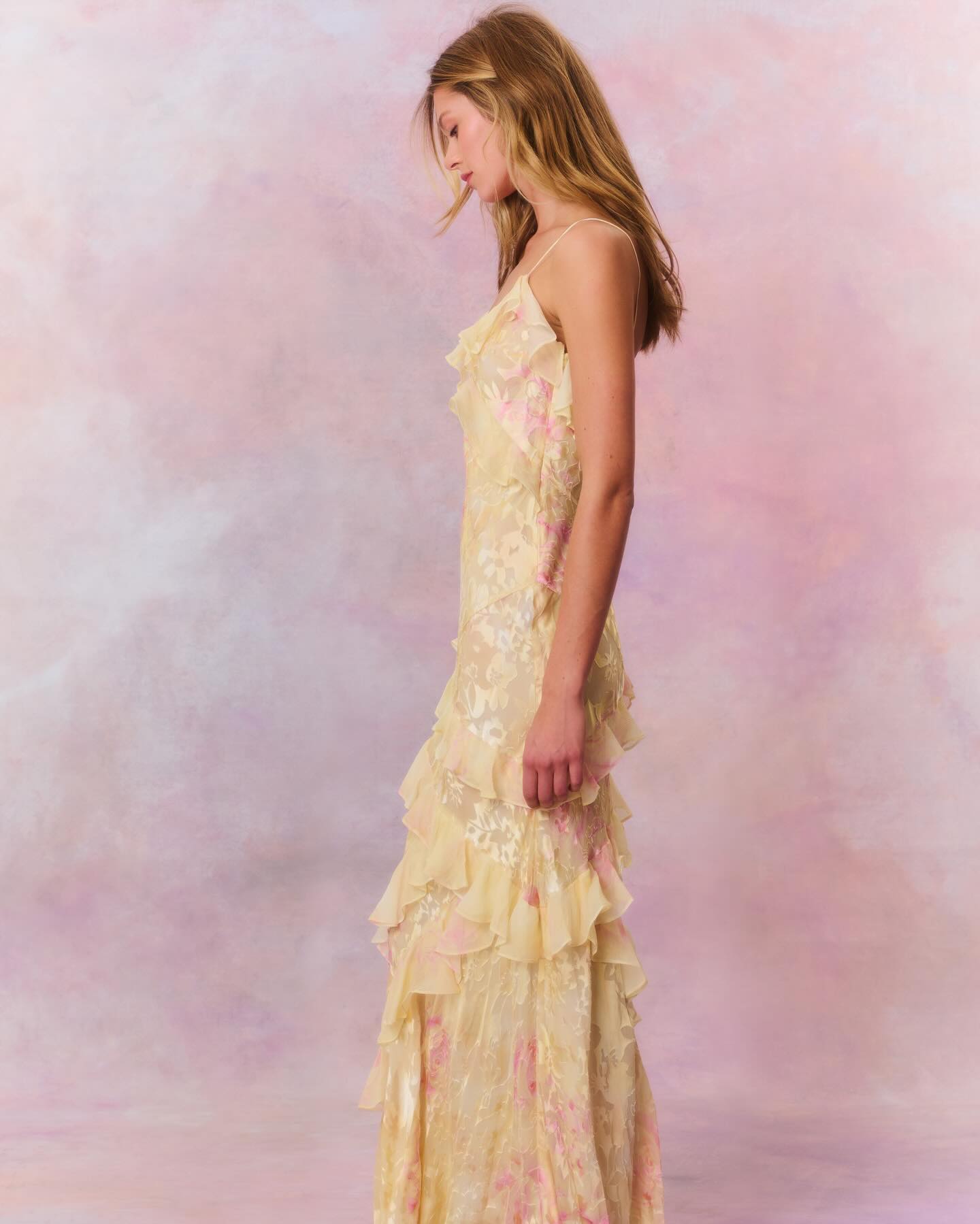 Boho maxi jurk met bloemenprint en ruches dames – Elvira