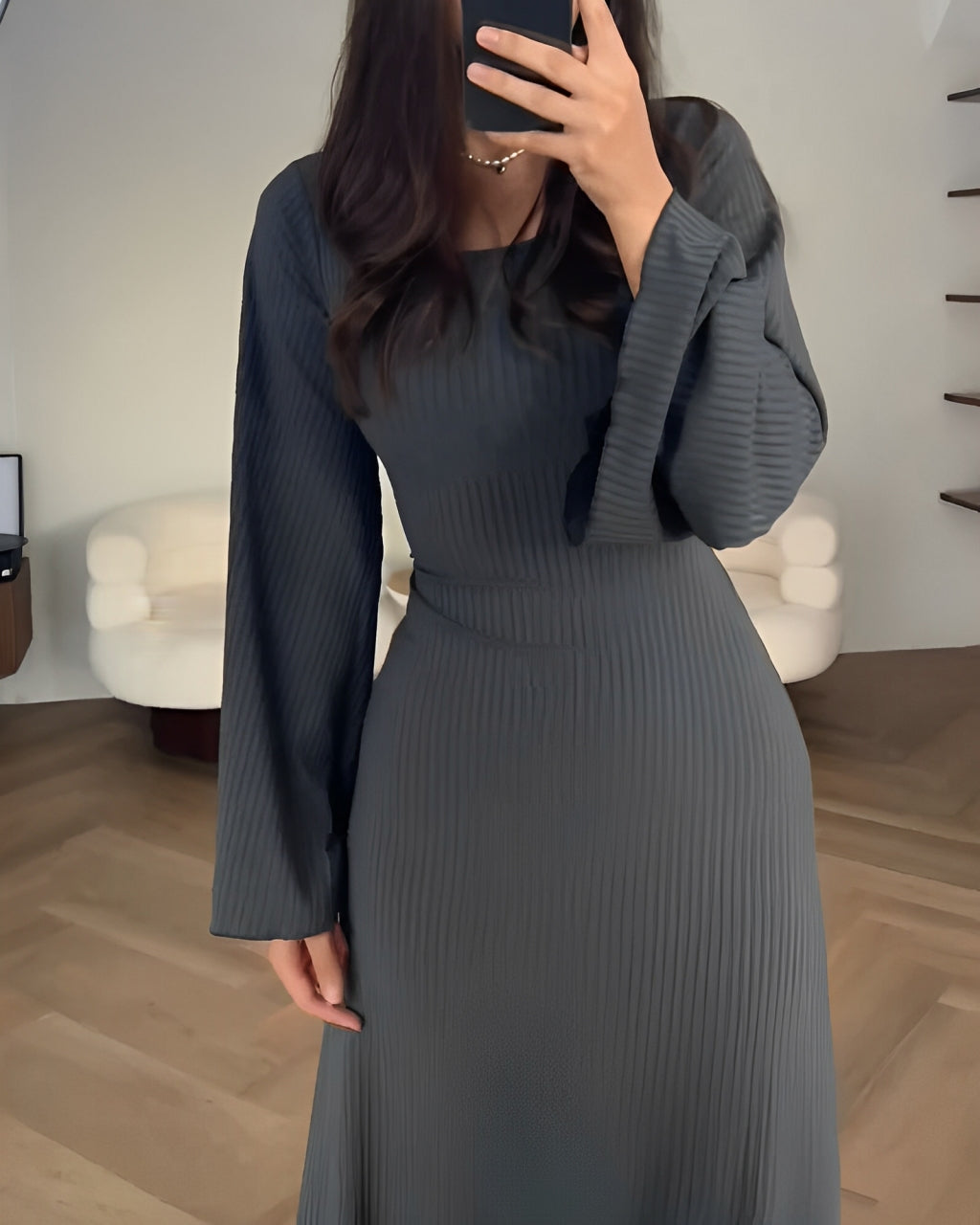 Zwierige maxi-jurk met elegante pasvorm – Noor