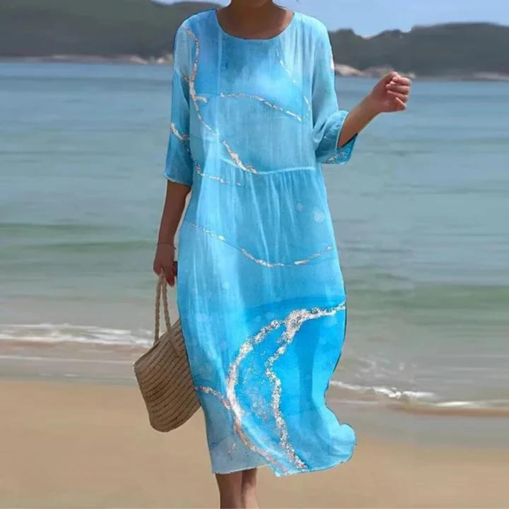 Bloemenjurk dames buikbedekkend elegant zomerlook – Isabella