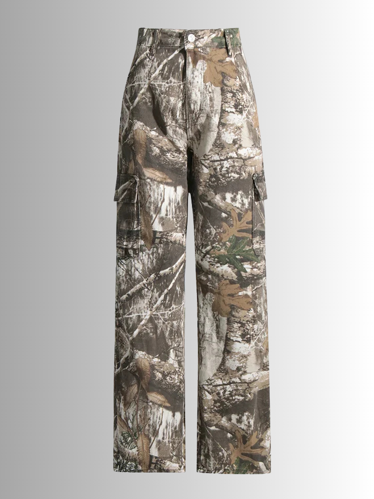 High Waist Cargobroek voor Dames met Camouflageprint – Zantara