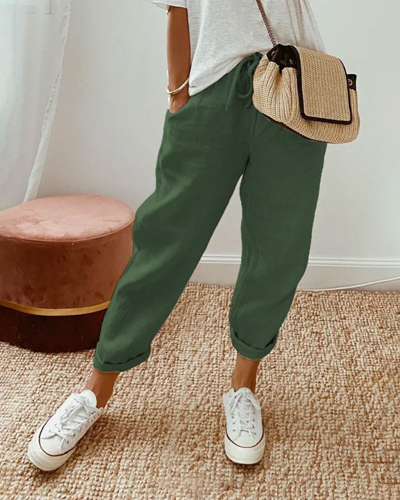 Lichte Hoge Taille Broek voor Dagelijks Comfort – Lucy