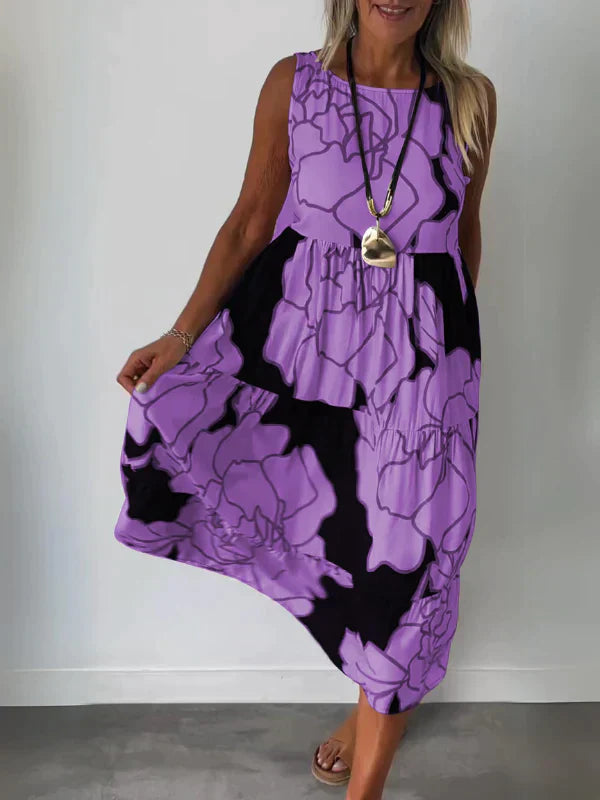 Zomerjurk Mouwloos Print Comfortabele Elegantie – Yara