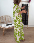 Maxi-jurk met print en lange mouwen – Amara