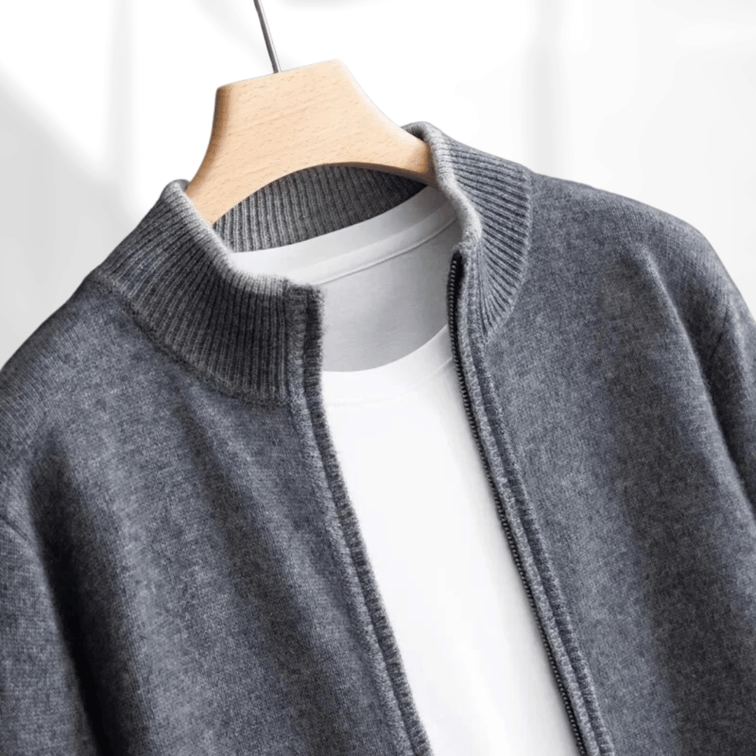Luxe kasjmier vest met rits voor heren – Amari