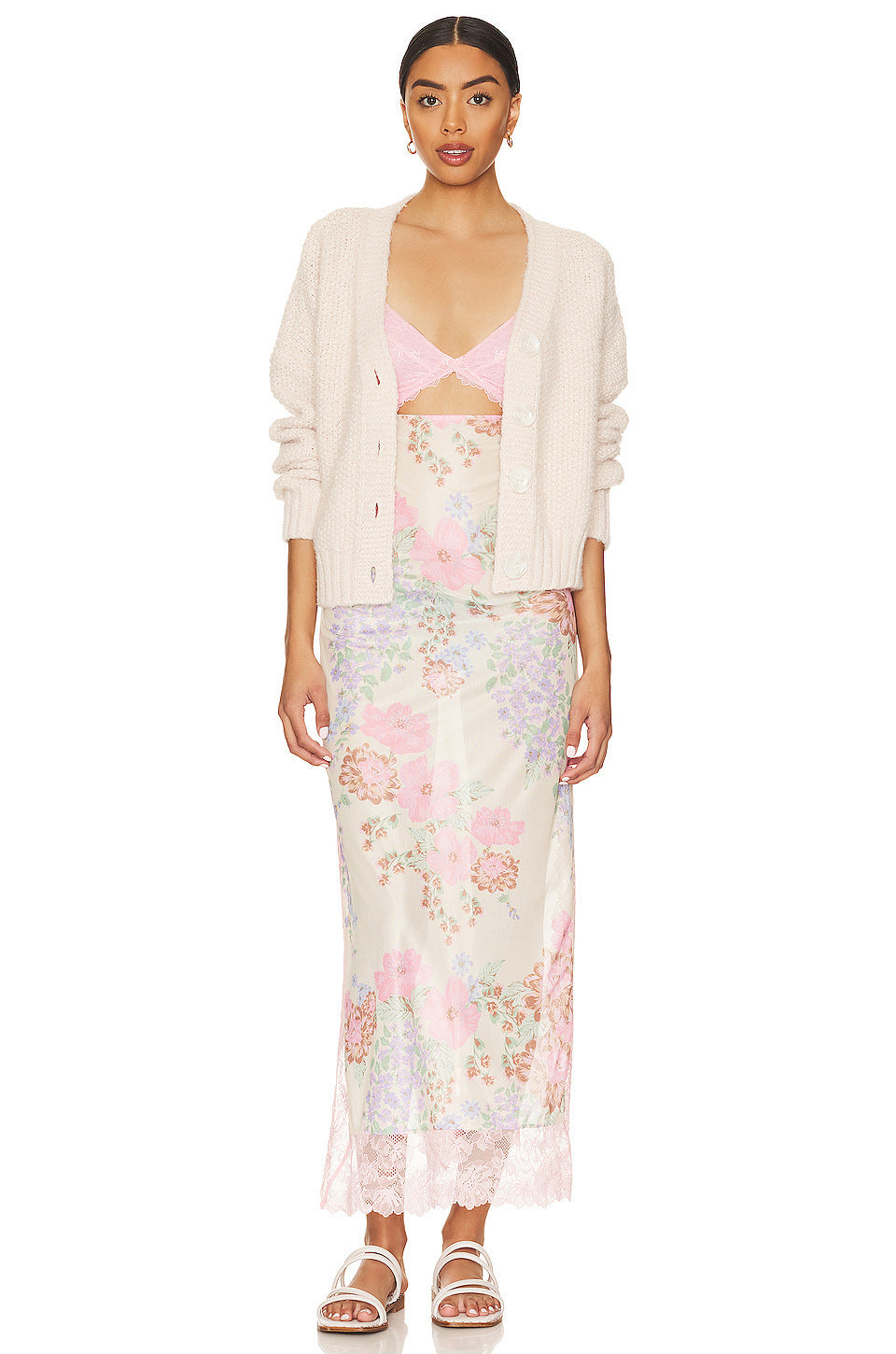 Maxi jurk met bloemenprint en open rug – Selena