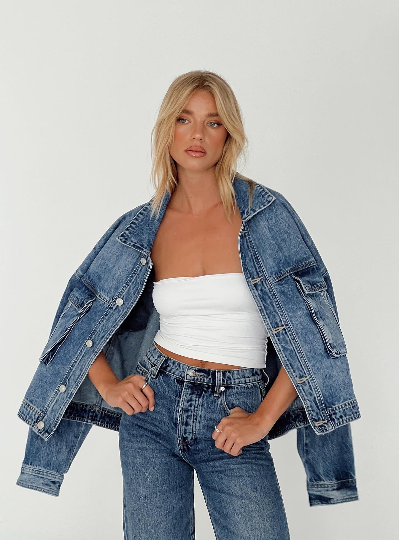 Oversized Spijkerjasje voor Dames in Vintage Denim – Faylen