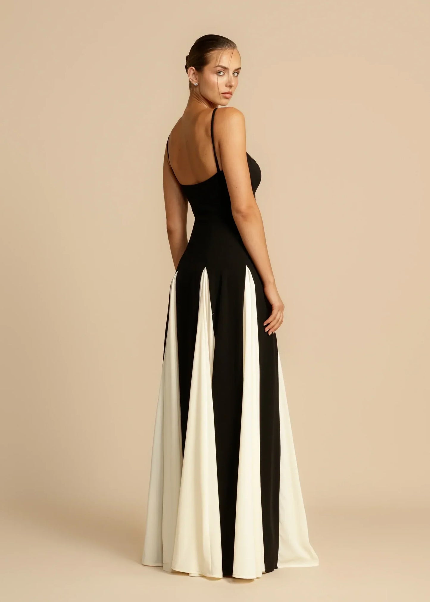 Maxi A-lijn feestjurk met contrastdetails dames – Lyra