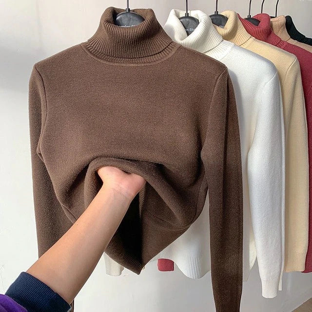 Luxe fluweel gevoerde coltrui voor winter – Camille