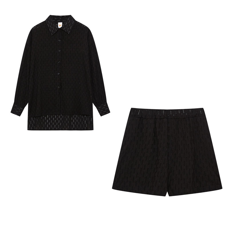 Casual shirt en shorts set voor dames – Maud