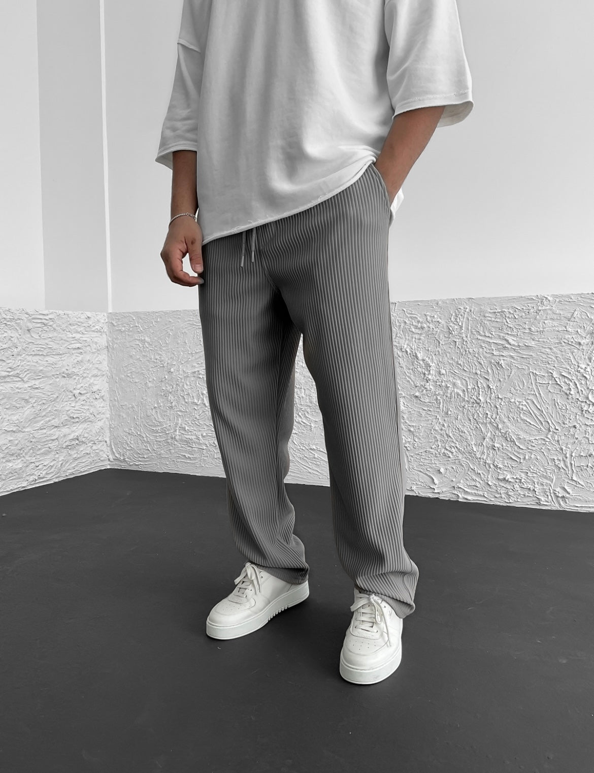 Geribbelde Herenbroek Spandex Comfort Stretch Fit – Nexoro
