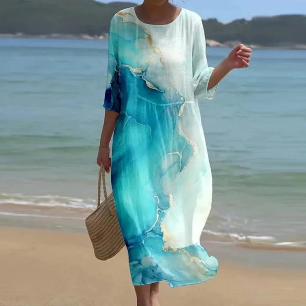 Bloemenjurk dames buikbedekkend elegant zomerlook – Isabella