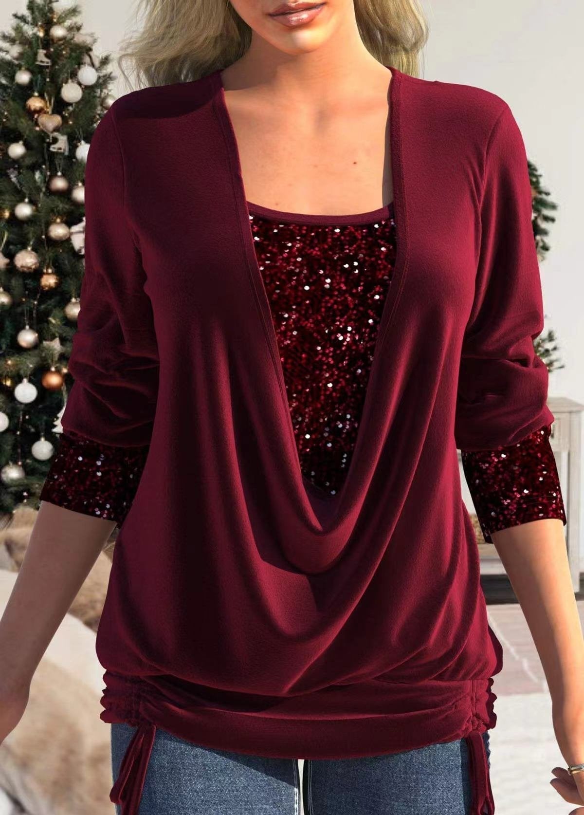 Elegante Paillettentop voor Feesten en Uitjes – Ally