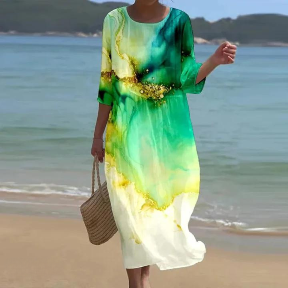 Bloemenjurk dames buikbedekkend elegant zomerlook – Isabella