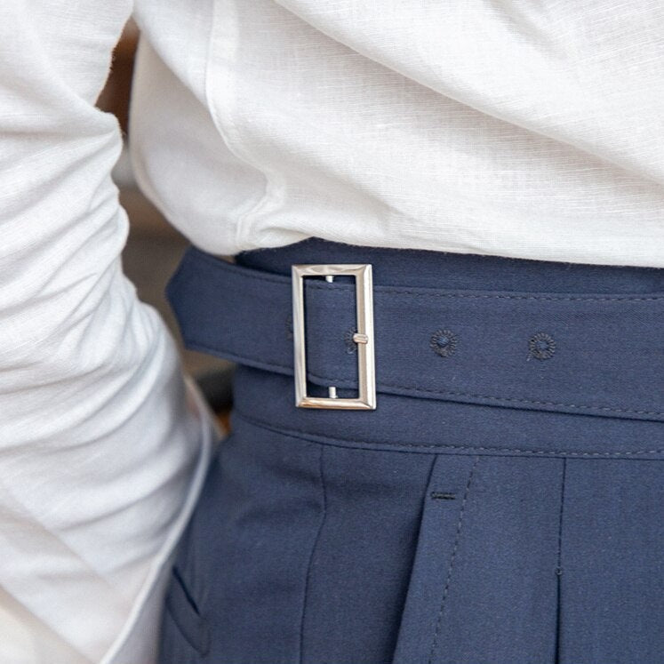 Klassieke Hoge Taille Buckle Dress Pants voor Heren - Mark