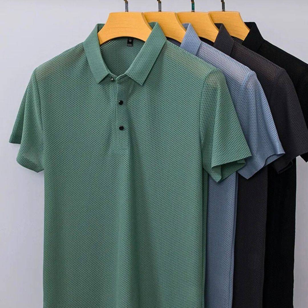 Air Flow Gebreide Polo Shirt voor Heren – Matteo