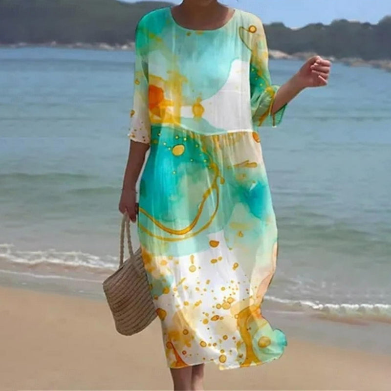 Dames Bloemenjurk Elegant Comfort Ademend Tijdloos – Clarisse