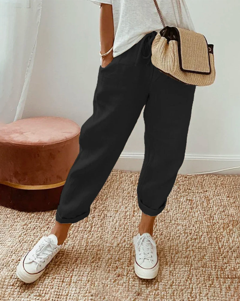 Lichte Hoge Taille Broek voor Dagelijks Comfort – Lucy
