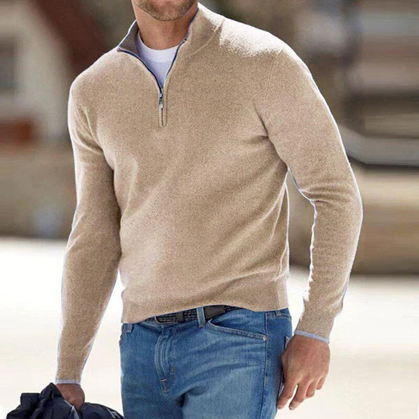Half-Zip Sweater Zwart Comfortabel en Stijlvol – Norvik