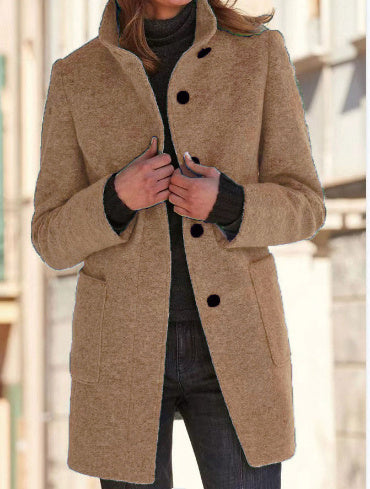 Slim-Fit Winterjas Met Lange Mouwen En Knoopsluiting - Lisa