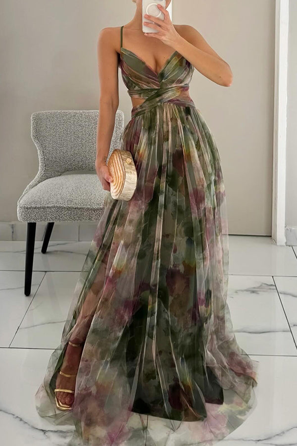 Maxi zomerjurk bloemenprint luchtig elegant lang – Sorellia