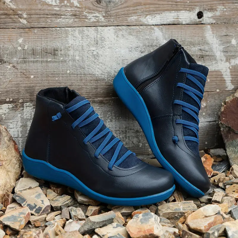 Orthopedische leren schoenen met steunzool en rits – Sophie