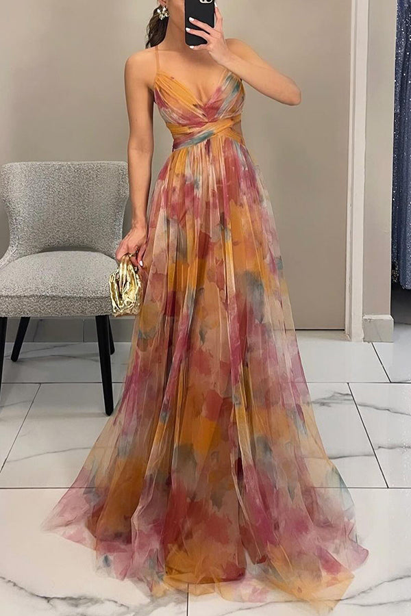 Maxi zomerjurk bloemenprint luchtig elegant lang – Sorellia