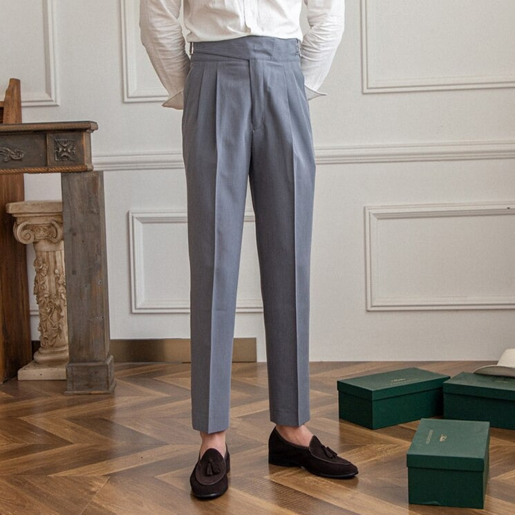 Klassieke Hoge Taille Buckle Dress Pants voor Heren - Mark