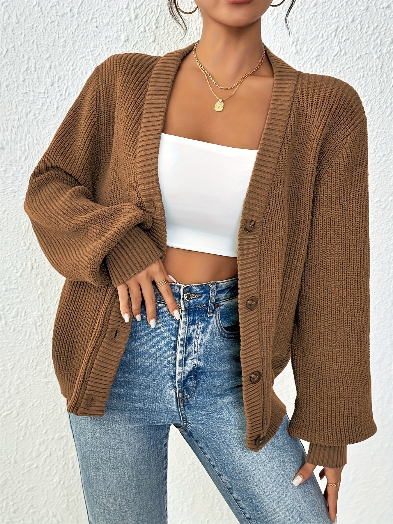 Stijlvol vest met knopen en V-hals – Olivia